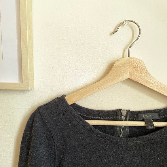 J. Crew Heathered Hi-Lo Scoopneck Tunic Sweatshirt - Picture 3 of 6